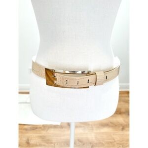 Express Croc Embossed Dress Belt With a Glossy Silver Toned Buckle Womens Size M